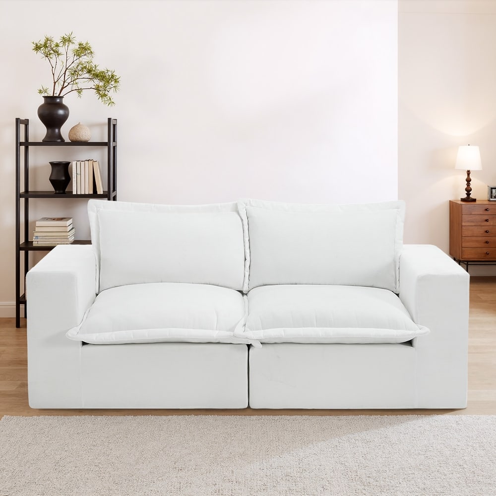 Comfy Cloud Chenille Upholstered Sectional Sofa with Pillow-Top Cushion