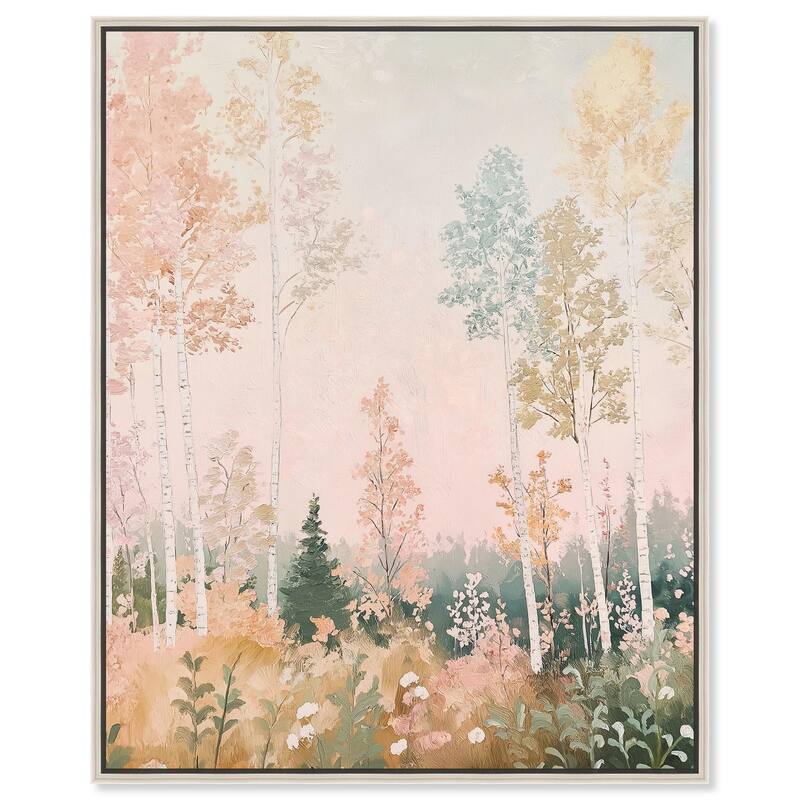 Birch Trees Canvas by Art Remedy - 30" x 36" - Silver
