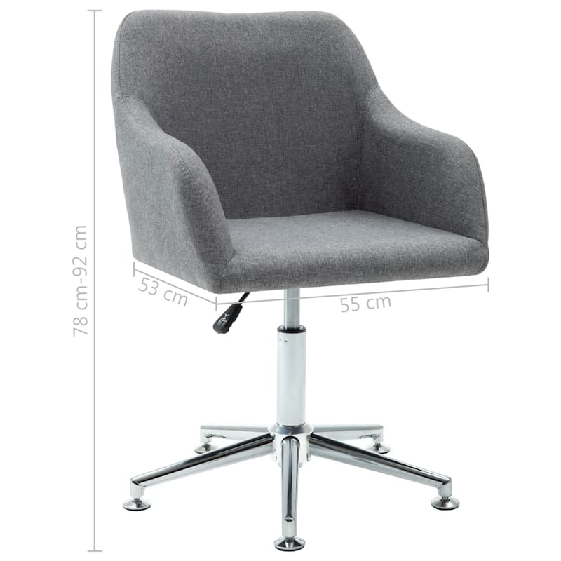 vidaXL Dining Chair 360 Degrees Swivel Accent Desk Chair with Arms Fabric - 21.7" x 20.9" x (30.7"-36.2")