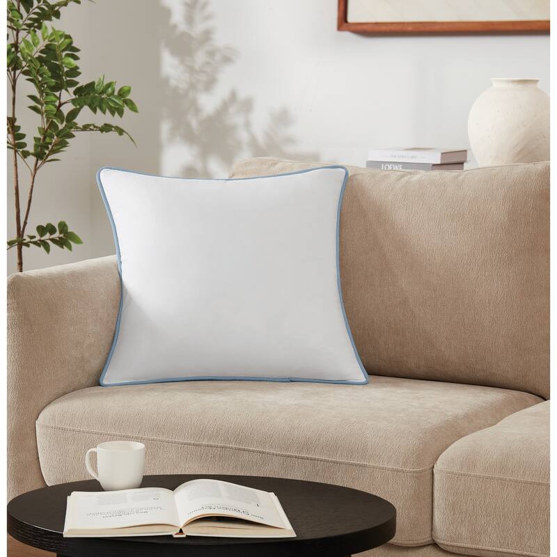 Brooklyn Loom Solid Contrast Piped Decorative Pillow