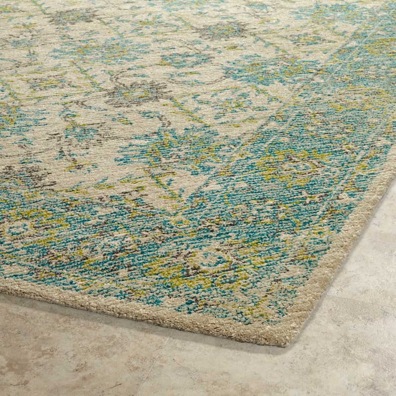 Indoor/Outdoor Hand-Tufted Robinson Teal Polyester Rug (4'0 x 6'0)