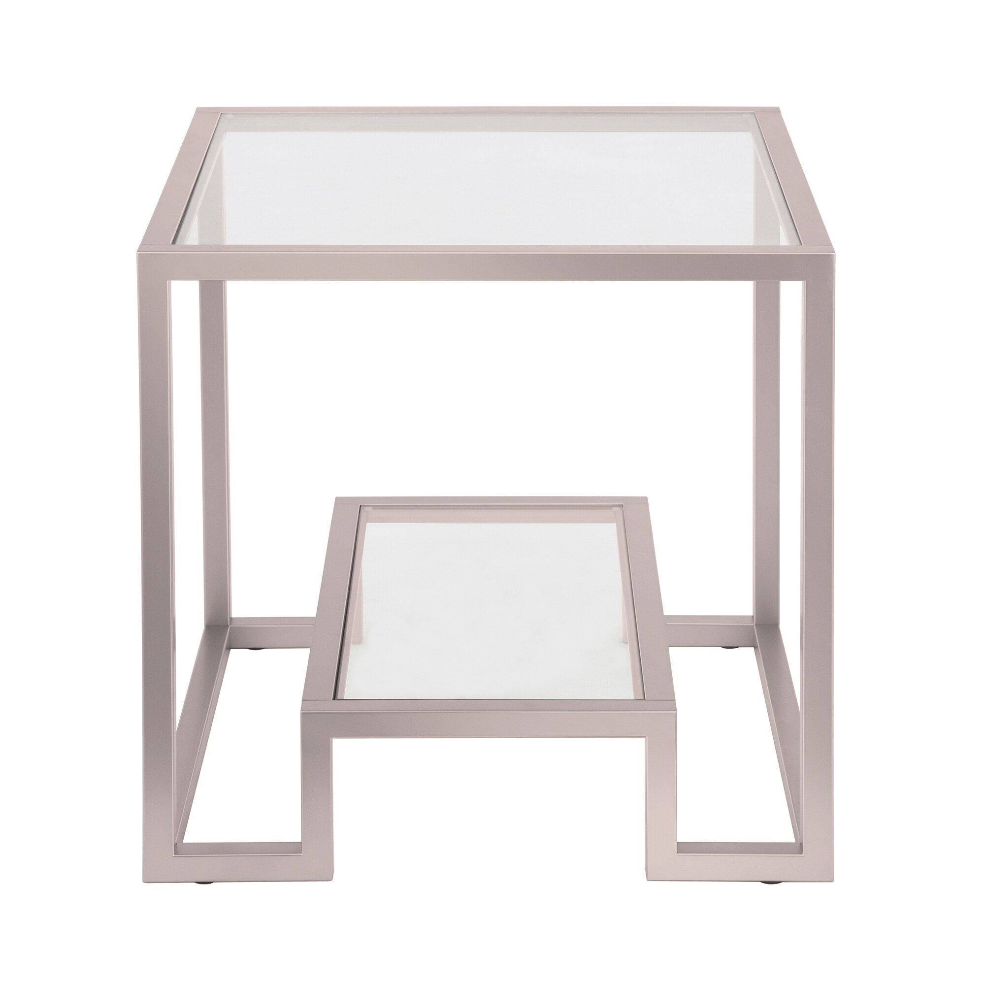 Athena Geometric Luxe Side Table In Silver On Sale Overstock 23566416 Nickel