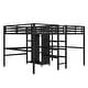 preview thumbnail 11 of 11, Black Twin Over Twin Loft Bed with Double Desk Wardrobe Shelves Power Outlet