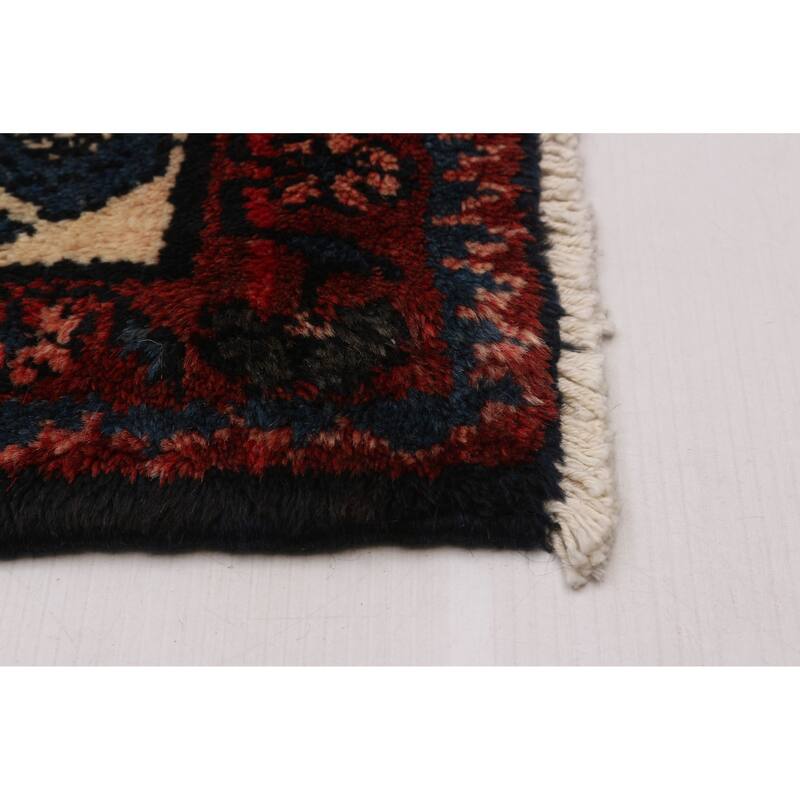 ECARPETGALLERY Hand-knotted Anadol Navy, Red Wool Rug - 3'8 x 10'0