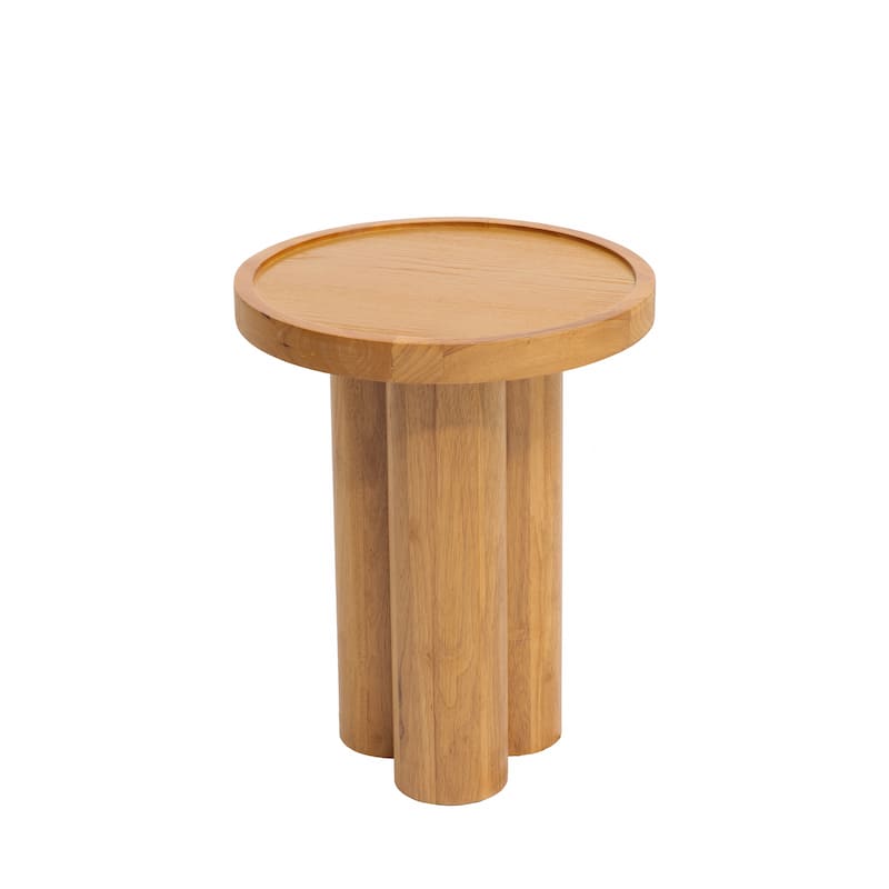 Christopher Knight Home - Lumi Modern 21.46" Height Round Wood End Table with Pedestal Base
