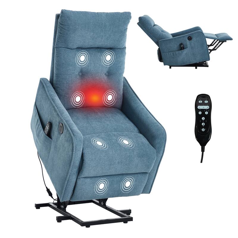 Single Motor Power Lift Recliner with USB Port and 155 Degree Recline