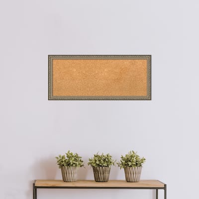 Parisian Silver Wood Framed Natural Corkboard Bulletin Board