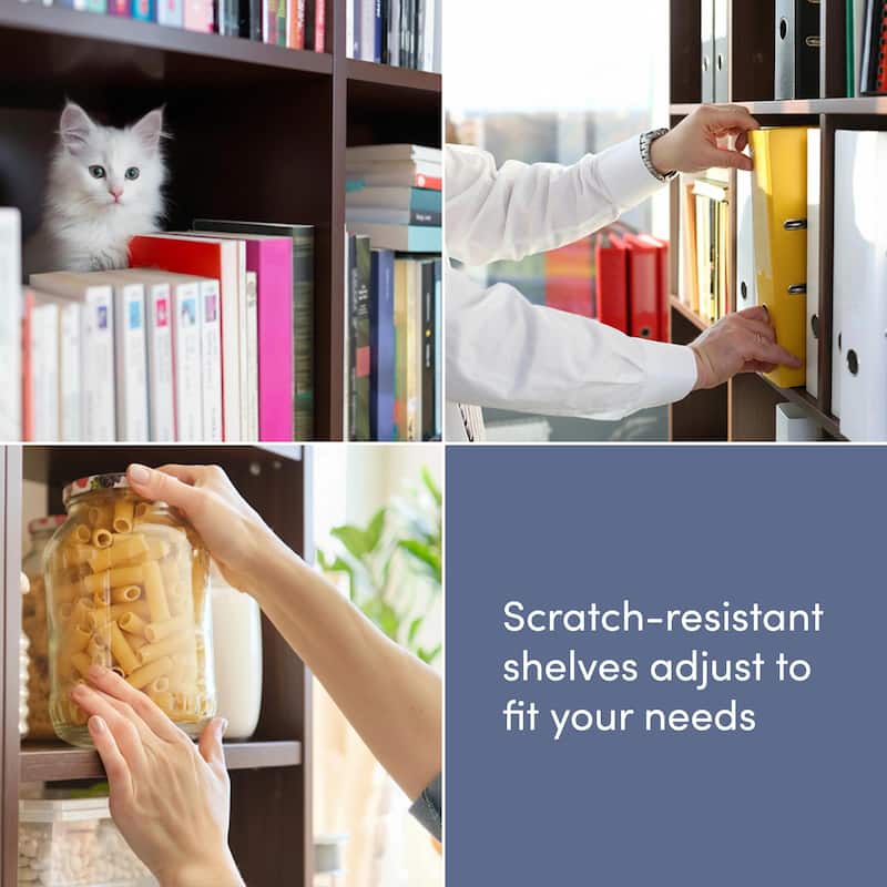 Bestar Logan 66W U-Shaped Desk with Hutch, File Cabinet, and Bookcase