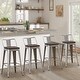 preview thumbnail 6 of 11, 24 inch bar stools with backs set of 4 Counter Bar Stools with Wood - 24 inch