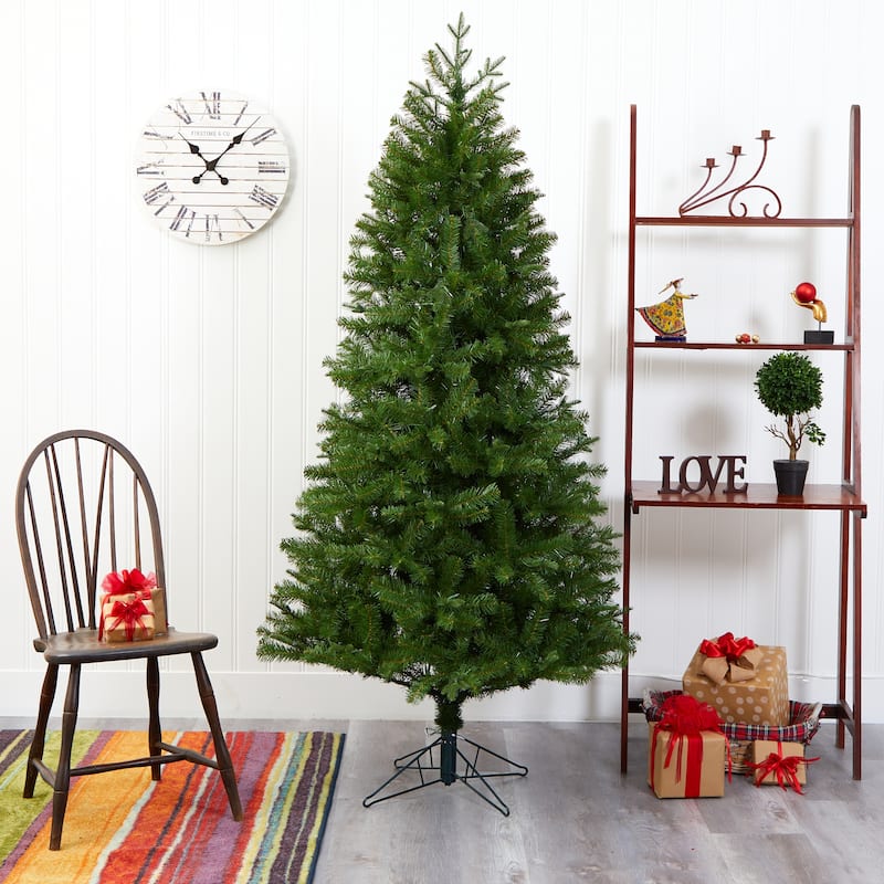 6.5' Pre-Lit Vancouver Spruce Artificial Christmas Tree, Warm Clear LED Lights - 6.5 Foot