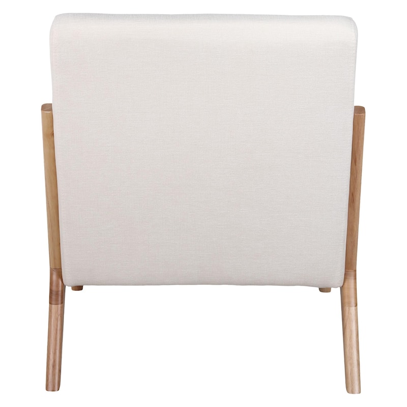 Armchair Solid Wood Frame Accent Chair with Detachable Lumbar Pillow Living Room Chairs