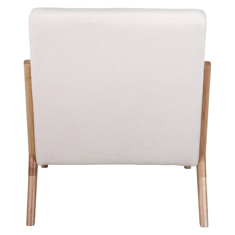 Mid Century Modern Armchair, Accent Chair with Solid Wood Frame and Detachable Lumbar Pillow for Living Room