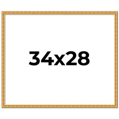 34x28 Frame Gold Real Wood Picture Frame Width 1 inches | Interior