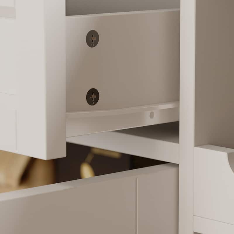 Display Cabinet with Glass Doors,Adjustable Shelving for Collectibles,Storage Cabinet Bookshelves,White