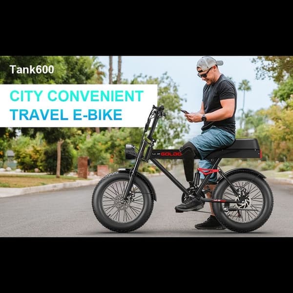 Goldoro Electric Bike for Adults 500W, 20" Fat Tire Ebike 31 MPH & 50-60 Miles Commuter E Bike, 48V 15AH Electric Bicycle, Black - Bed Bath & Beyond - 39173762 Goldoro Electric Bike for Adults 500W, 20" Fat Tire Ebike 31 MPH & 50-60 Miles Commuter E Bike, 48V 15AH Electric Bicycle, Black - Bed Bath & Beyond - 39173762
