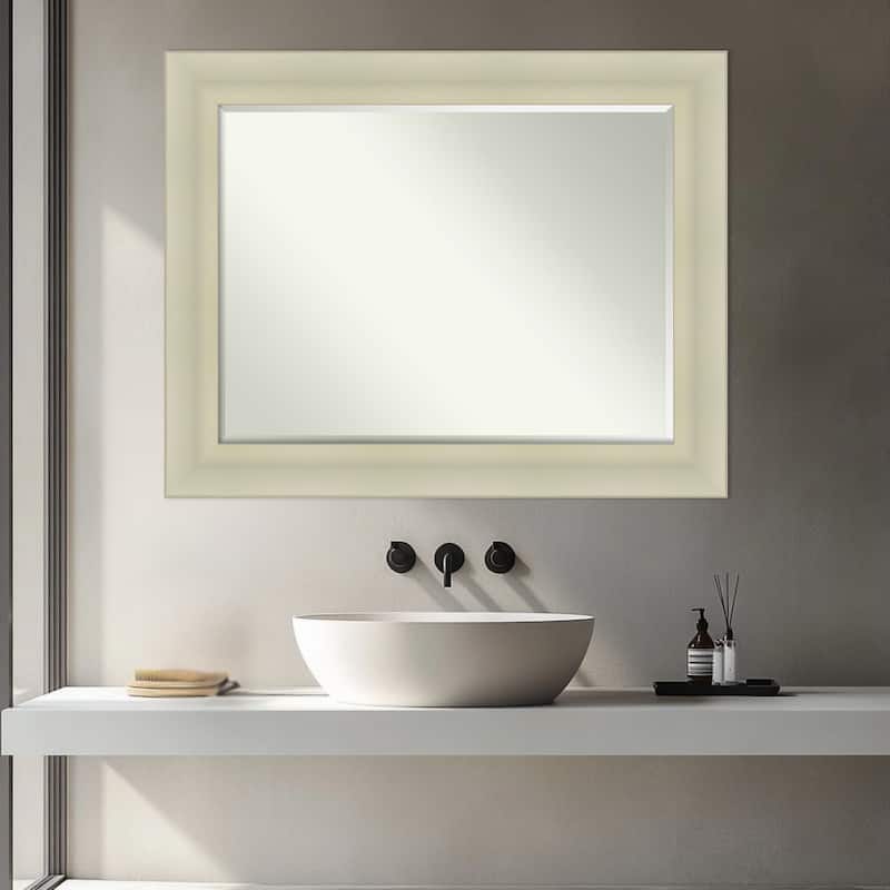 Oliver Half-Inch-Bevel Wood Framed Bathroom Vanity Wall Mirror