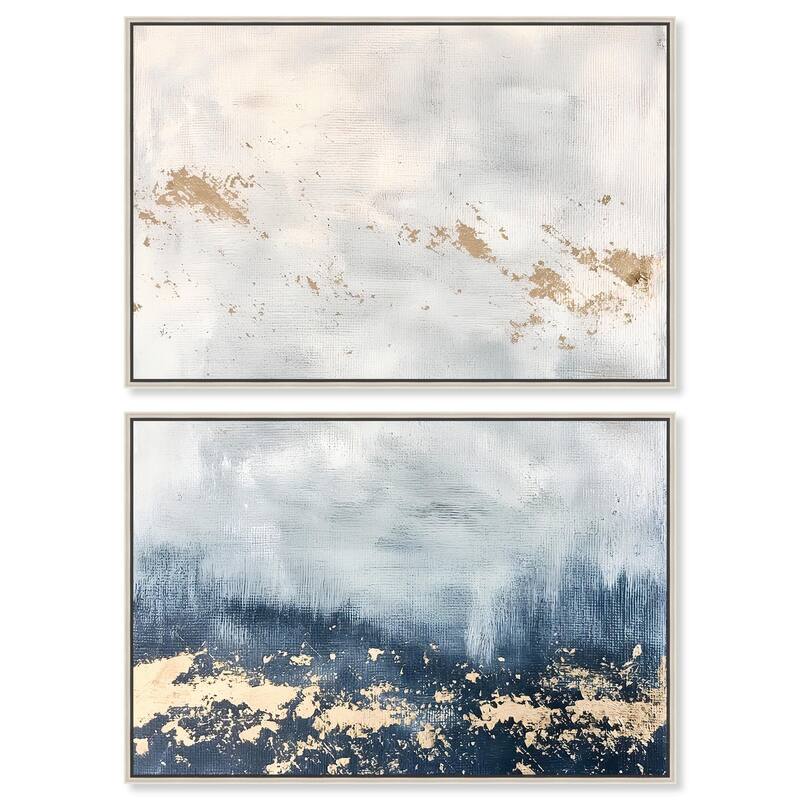 Inner Cosmos II Canvas Set of 2 by Art Remedy - 15" x 10" - Silver