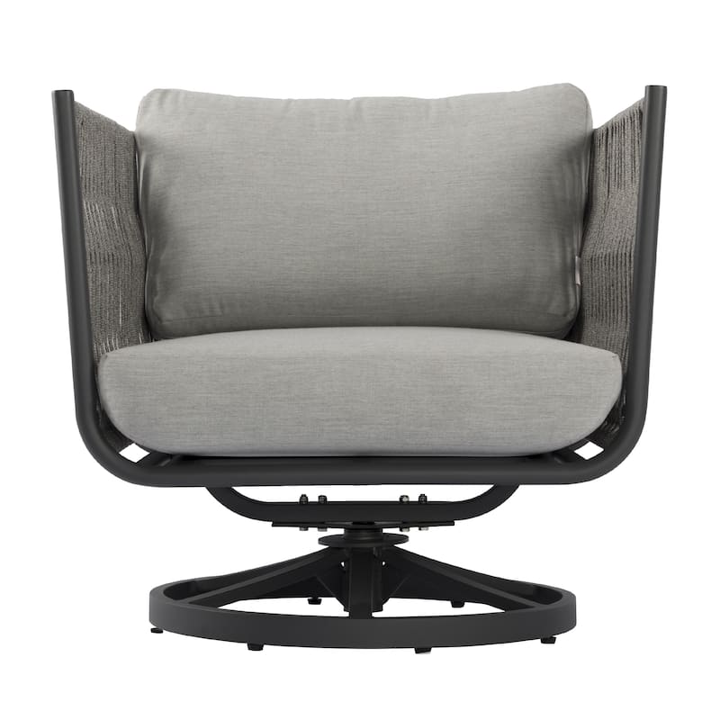Elementi Milano Outdoor Aluminum Swivel Chair with Sunbrella® Cushions