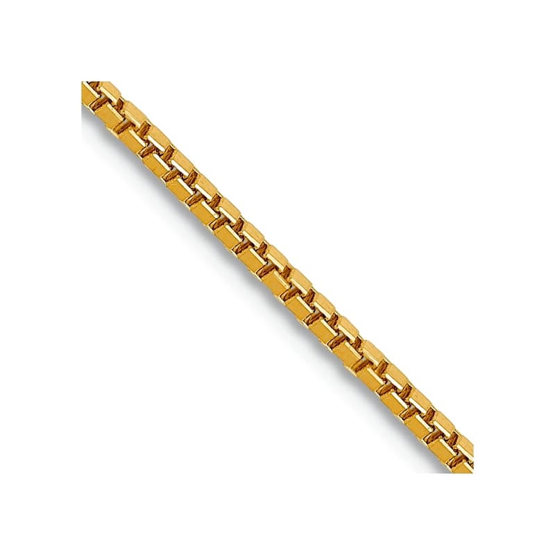 Curata 14k Yellow Gold Solid 1.1mm Box Chain Necklace (Lobster) Options: 16 18