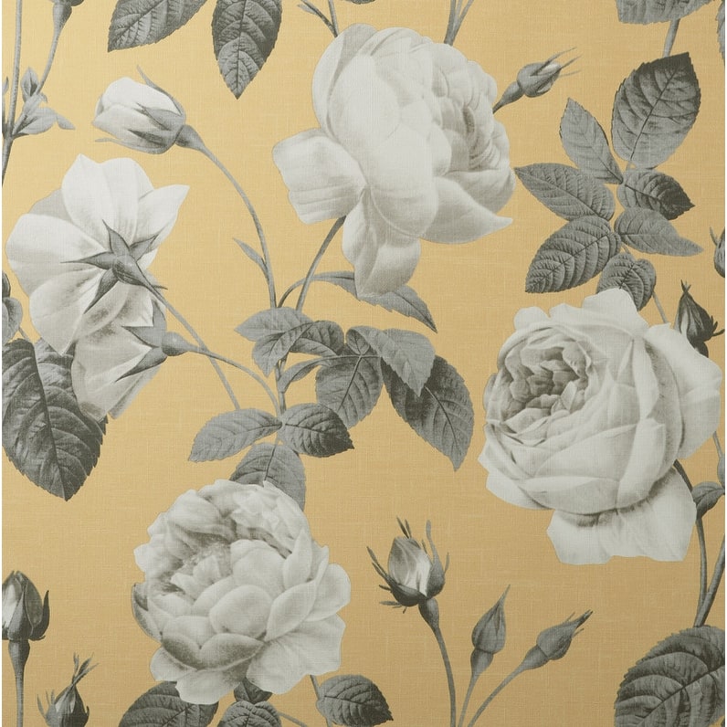 Fine Decor Eden Mustard Floral Wallpaper