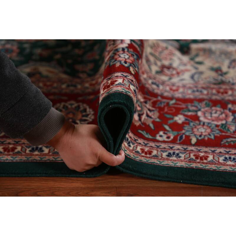 Vegetable Dye Green Aubusson Chinese Rug Hand-Knotted Wool Carpet - 8'7"x 11'8"