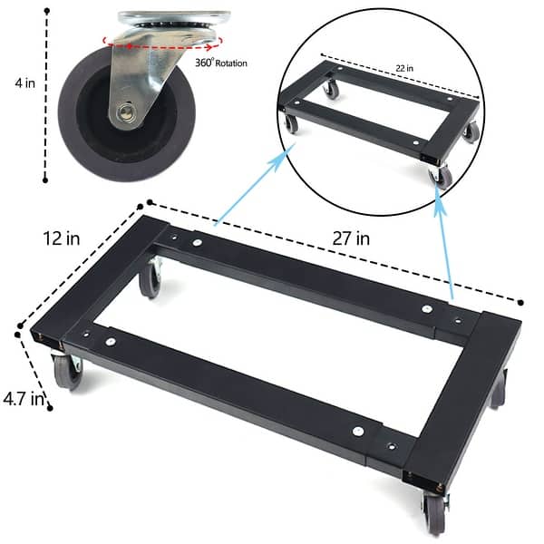 4 Wheel Telescopic Turniture Dolly, All-Metal Dolly Sturdy and Reliable , Washing Machine Stand Refrigerator Base Moving Cart - Bed Bath & Beyond