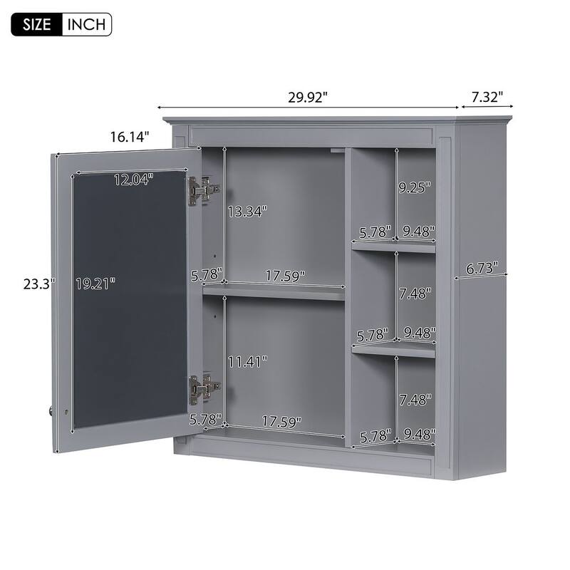 30" Modern Bathroom Vanity with Top Sink and 2 Drawers and a Tip-out Drawer
