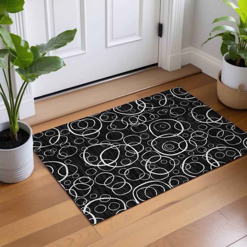 Machine Washable Indoor/ Outdoor Contemporary Nexus Chantille Rug