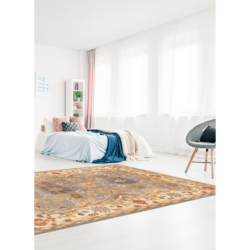 ECARPETGALLERY Hand-knotted Royal Oushak Grey Wool Rug - 4'0 x 6'0