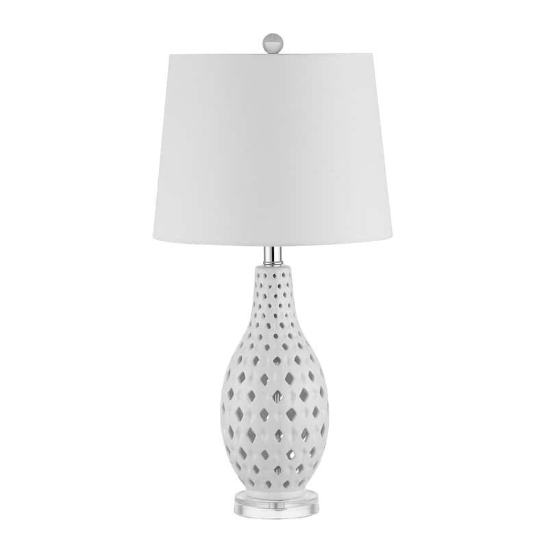 SAFAVIEH Lighting Nedka 25-inch Ceramic Table Lamp - 12" x 12" x 25" - 12Wx12Dx25H