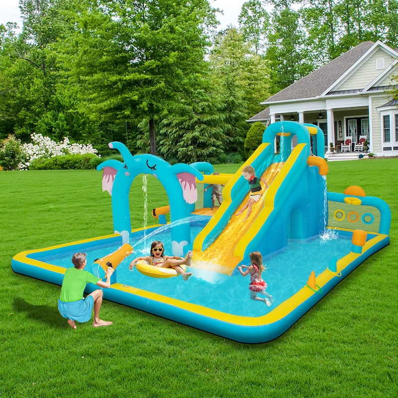 Inflatable Bounce House with Water Slide for Kids Includes Air Blower - Kids - Style6-16.1'x13.9'x7.3'