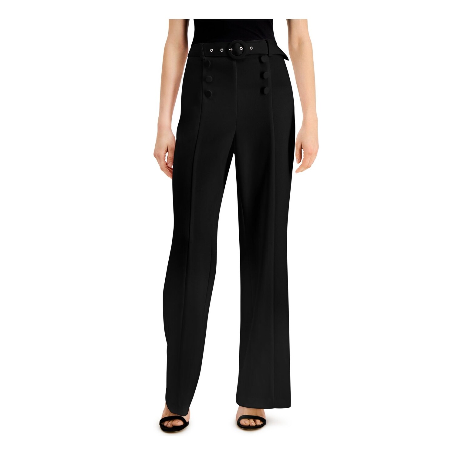 Inc Womens Black Solid Flare Pants Size 10 Overstock 33684272