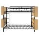 preview thumbnail 5 of 13, Full Over Full Metal Bunk Bed with Ladder & Storage Shelves, No Box Spring, Black