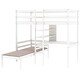 preview thumbnail 11 of 14, Twin Loft Bed with L-Shape Desk, Shelves and Ladder, White