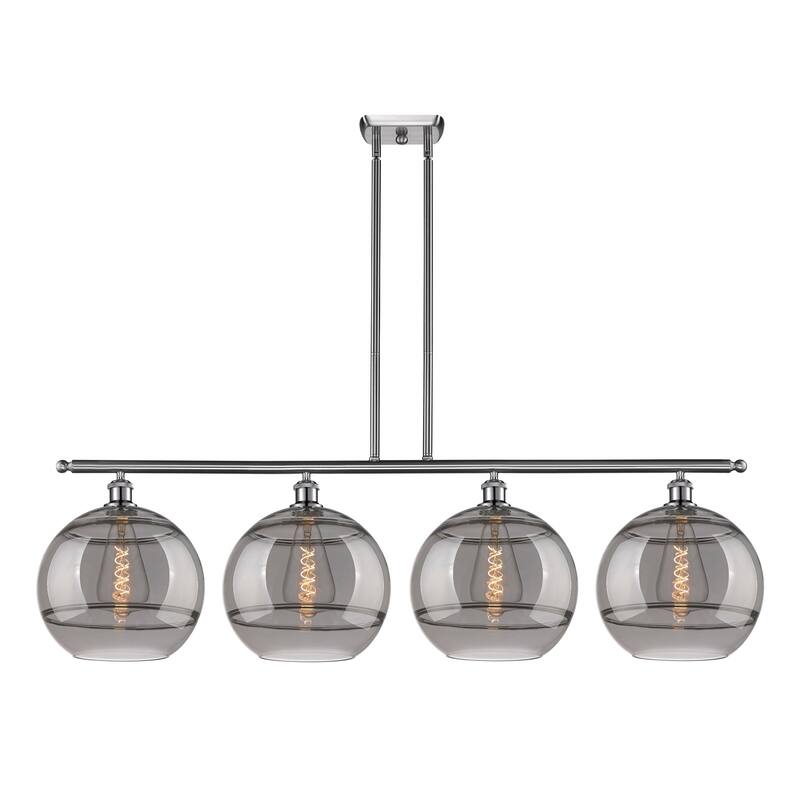 Innovations Lighting 516-4I-14-50 Rochester Linear Rochester 4 Light - Brushed Satin Nickel / Smoked