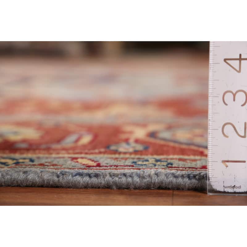 Blue & Orange Heriz Serapi Indian Area Rug Handmade Wool Carpet - 9'0" x 11'9"