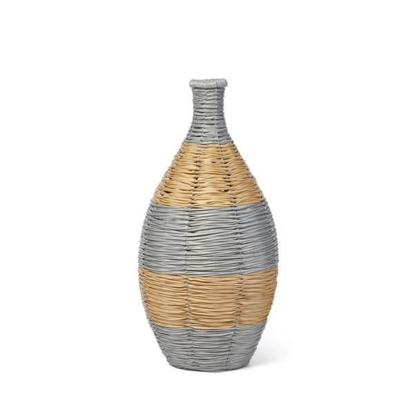 20" Gold and Gray Woven Vase - N/A