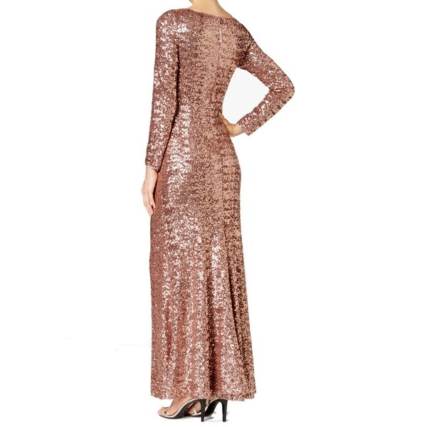 quiz sleeveless sequin gown