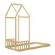 preview thumbnail 50 of 95, House-shaped Roof Headboard Floor Bed without slats