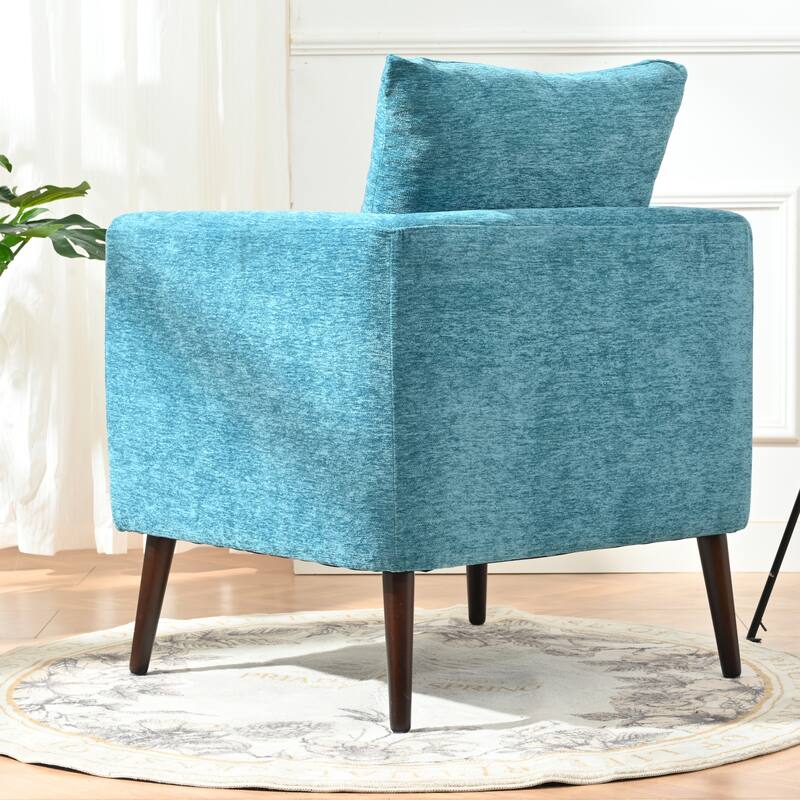 Modern Fabric Accent Chair with Wood Legs