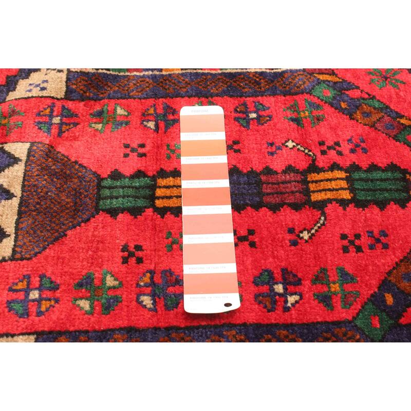 ECARPETGALLERY Hand-knotted Teimani Red Wool Rug - 2'11 x 4'3