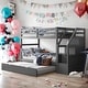preview thumbnail 25 of 47, Modren Multifunctional Twin Over Twin Bunk Bed With Twin Size Trundle and 3 Storage Stairs For Bedroom,Dorm,Adults,Kids Grey