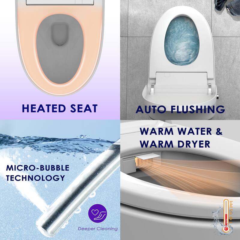 Benolti BN-6100S,1-Piece Tankless Smart Bidet Toilet, Auto Flush, Heated Seat