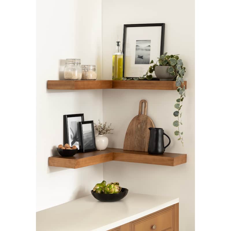 Kate and Laurel Havlock Wood Shelf Set