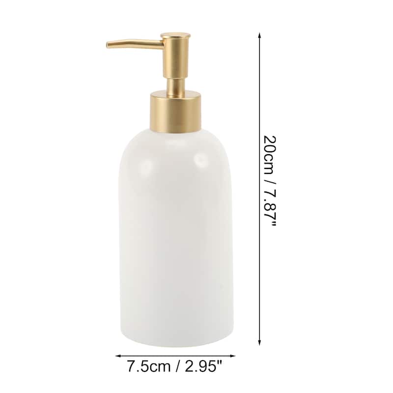 Cylindrical Simple Soap Pump Dispenser for Bathroom Hotel 320ml White 1 Pcs