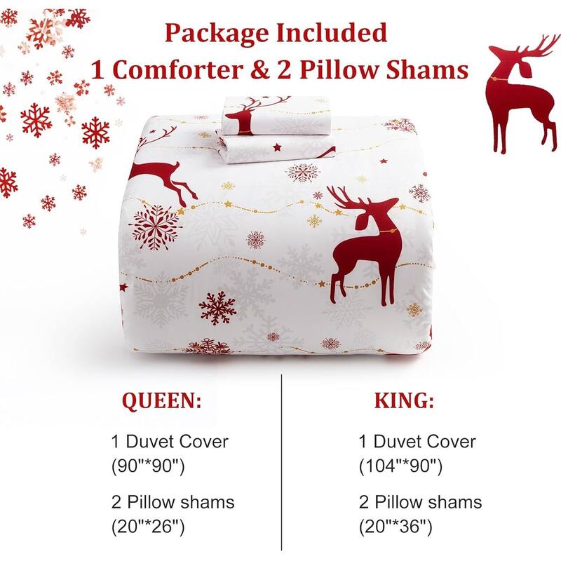 Christmas Comforter Bedding Set with Comforter and Pillow Shams