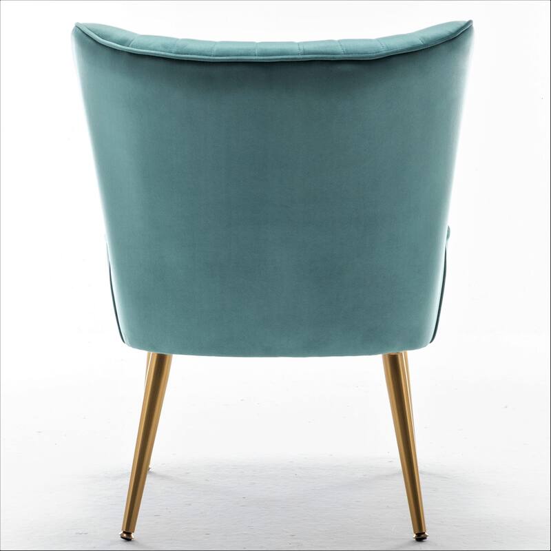 Sauter 23.2" Wide Mid-Century Modern Microfiber Accent Chair with Metal Leg