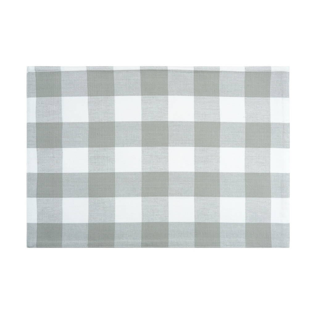 Franklin Slate Gingham Check Placemats Set of 6, 13" x 19"