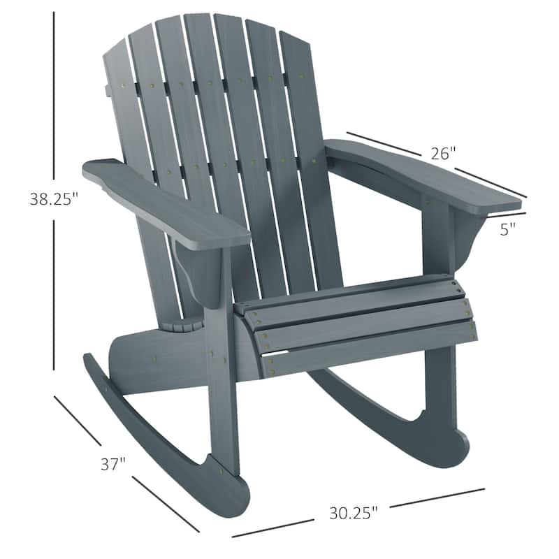 Outdoor Wooden Rocking Chair with Ergonomic Backrest and Slatted Design for Garden and Backyard Seating