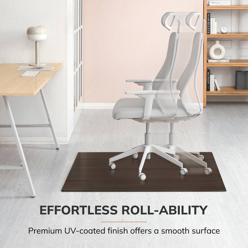 Jani Eco Bamboo Roll-up Rectangular Chair Mat - Durable,Eco-Friendly Chair Mat